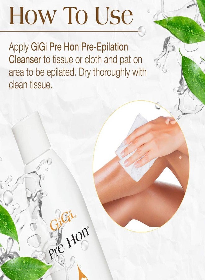 GiGi Pre Hon Pre-Epilation Pre Wax Cleanser - Skin Prep for Waxing, Removes Oil & Impurities, Ideal for Face & Body, 8 fl oz - Image 5